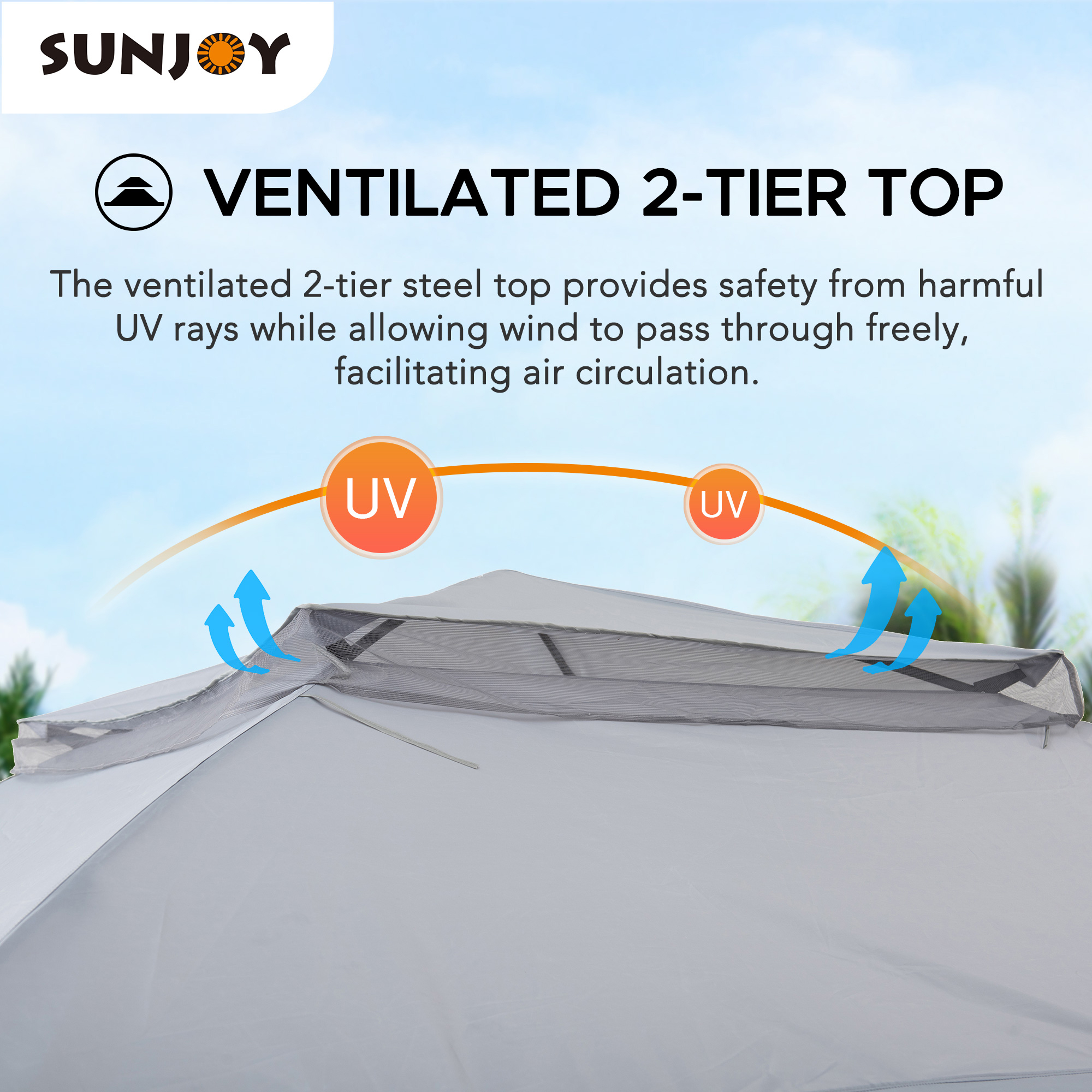 Sunjoy Tawney Gray Portable Steel Landscape - Walmart.com