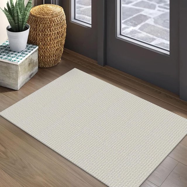 Woven Area Rug x Ft Washable Rugs for Entryway Non Slip Braided Throw Rugs Bedroom Rugs Cotton Entry Rug Cotton Floor Carpet for Bedroom Dining Room Living Room Orange/Tan/