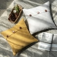 thumbnail image 6 of Phantoscope Farmhouse Triple Button Linen Decorative Throw Pillow, Light Gray, 18" x 18", 2 Pack, 6 of 9