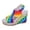 Multicolour1, variant on Women's Espadrille Wedge Sandals Rainbow Pattern Ankle Strap Open Toe Platform High Heel Sandals Dress Shoes