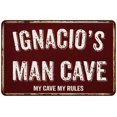 thumbnail image 1 of IGNACIO'S Man Cave Red Grunge Sign 16 x 24 Matte Finish Metal Sign 116240003409, 1 of 1
