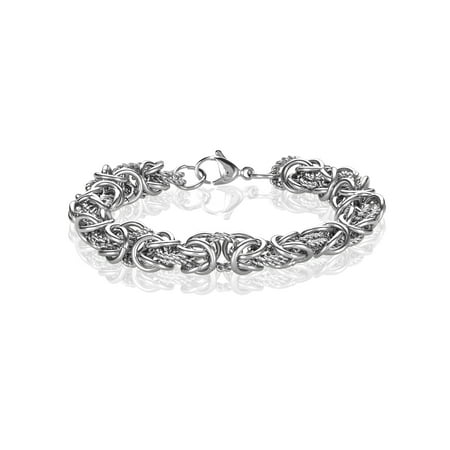 - Intricate Byzantine Stainless Steel Bracelet (8mm) - 8