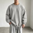 thumbnail image 4 of Bosfbaoi Crew Neck Sweatshirts for Men Solid Color Oversized Loose Fit Long Sleeve Casual Pullover Tops, 4 of 7