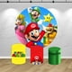 thumbnail image 2 of Fondo de Super Mario con cubiertas redondas, decoración para fiesta de cumpleaños de niños, desafío, hermano, cilindro, accesorio fotográfico, pancarta, 2 of 5