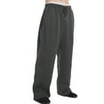 thumbnail image 2 of Domuza Men's Baggy Sweatpants Wide Leg Open Bottom Lounge Sweat Pants Casual Stylish Elastic Waist Relaxed Fit Sport Pants with Pockets Dark Gray M, 2 of 6