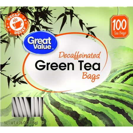 (4 Pack) Great Value Decaf Green Tea Bags, 4.76 oz, 100