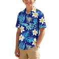 thumbnail image 6 of Boys Vacation Hawaiian Shirts Beach Summer Button Down Collared Shirts Tropical Holiday Funny Tops with Pocket 8 Years, Sky Blue, 6 of 7