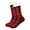 Red, variant on Arlun 1 Pair Christmas Plaid Print Slipper Socks for Women Grippers Thick Knit Mid-Calf Slipper Socks with Sole Non Skid Bottom Warm Cozy Indoor House Snow Slipper Sock Red One Size