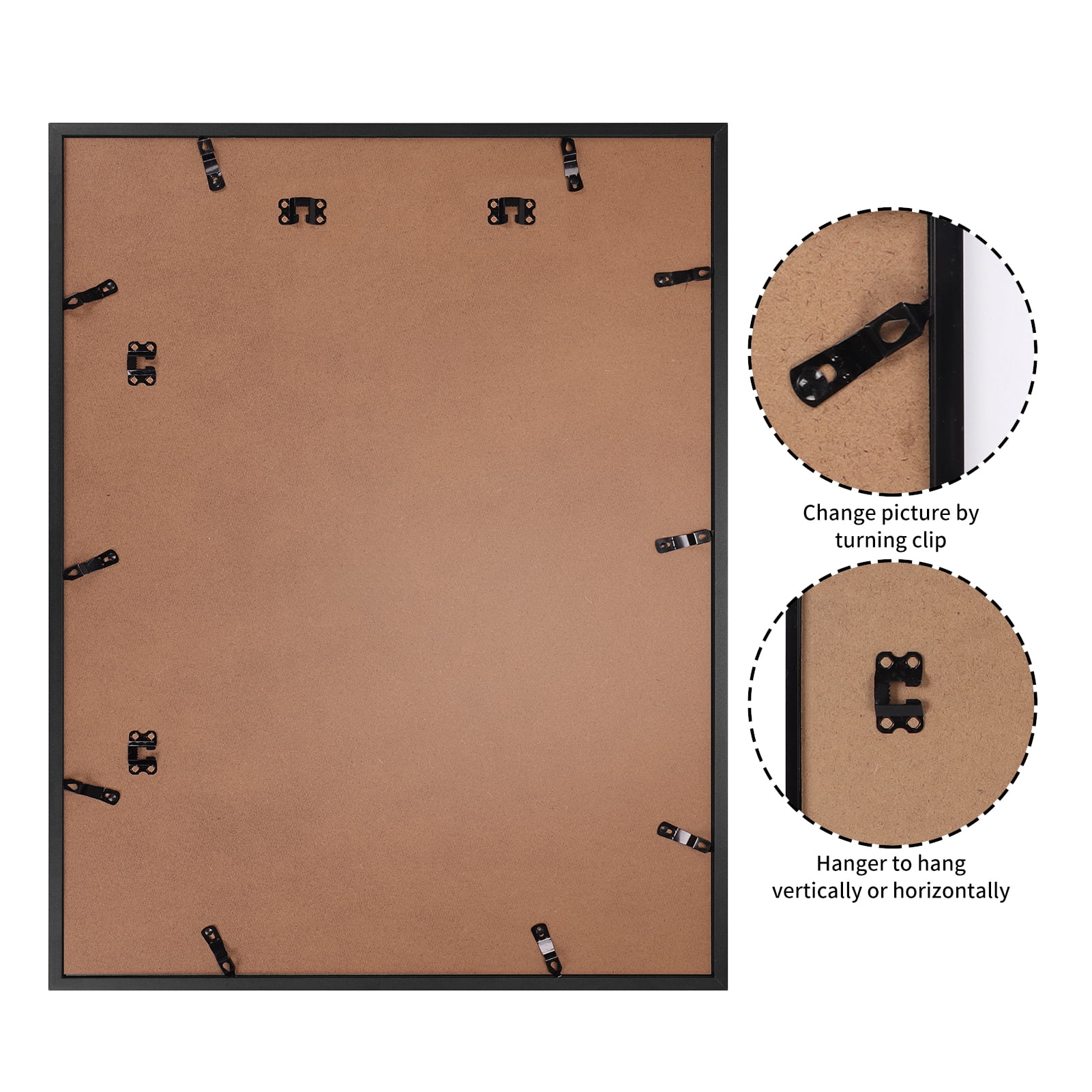 24x30 Picture Frame for Wall Mounted Display Vertically or Horizontally, Black