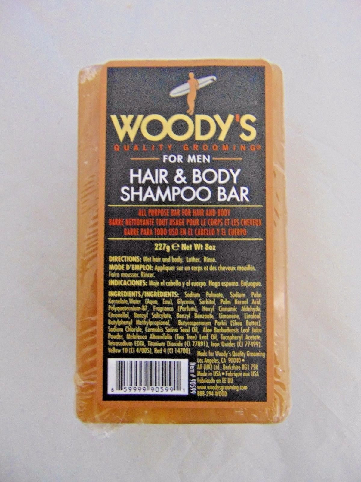 (Pack of 2) Woody’s For Men Hair & Body Shampoo Bar 227g / 8oz