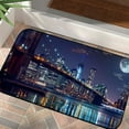 thumbnail image 4 of ONETECH City Skyline Bridge Night Lights Outside Entry Yard Floor Patio Felt Square Mat 19.68*39.37 in, 4 of 6