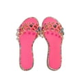 thumbnail image 6 of Liliana Pink Honnay-2 Pink Clear Rhinestone Gem Slip On Slide Mule Flat Sandals (Champagne Mesh, 10), 6 of 6