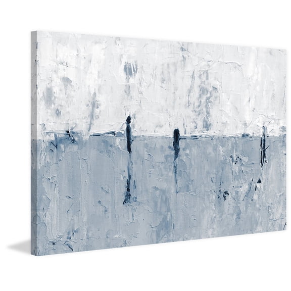 Blue Horizon II Canvas Wall Art - 18x12 Inch Modern Painting Print - Eclectic Home Decor for Living Room Bedroom