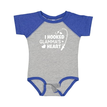 

Inktastic I Hooked Glamma s Heart with Fishing Rod Gift Baby Boy or Baby Girl Bodysuit