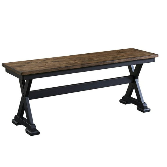 A-America Stone Creek Transitional Solid Wood Dining Bench in Chickory and Black