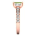 thumbnail image 3 of 1.88 ctw 3 Stone Anniversary Ring for Women | Emerald Cut Natural Peridot | Hyperallergenic Solid 18K Rose Gold, 3 of 5