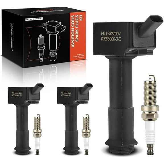 A-Premium Set of 3 Ignition Coil Pack and Iridium Spark Plugs Compatible with Ford Escape 2020-2021, Bronco Sport 2021/2023, 1.5L