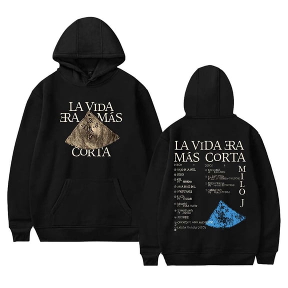 Milo J La Vida Era Mas Corta Merch Unisex Hoodie, Casual Long Sleeve Pullover Sweatshirt for Men and Women