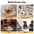 thumbnail image 2 of Pink Weeping Floral Round 13 Inch Placemats Set of 8, Spring Summer Pastoral Flowers Rustic HeatResistant Non Slip Place Mats for Dining Table, Wipeable Braided Kitchen Table Mats for Housewarming, 2 of 9