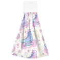 thumbnail image 7 of Yayeee Kitchen Hanging Hand Towels Set of 2 with Loop Bathroom Absorbent Tie Towel, Pink Skates, 7 of 7