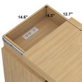 thumbnail image 6 of PAPROOS Nightstand Set of 2 with Charging Station and LED Lights, 3 Drawer Nightstand with Sliding Top Hidden Storage, Modern Fluted Bedside Tables with USB-C Port & Outlets for Bedroom, Natural, 6 of 10