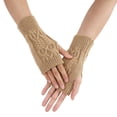 thumbnail image 1 of Gants Sans Doigts en Tricot Chaud pour Femmes Mitaines Convertibles avec Design Floral à la Mode pour Femmes, 1 of 5