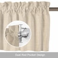 thumbnail image 6 of Vintage Linen Window Valance for Kitchen, Pastoral Beige Linen Texture Farmhouse Rod Pocket Short Curtain for Small Windows, Light Filtering Decorative Valance, 42 x 18 Inch, 1 Panel, 6 of 9