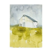 Trademark Fine Art 'White Barn on Citron I' Canvas Art by Jennifer Goldberger