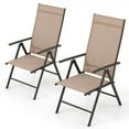 thumbnail image 5 of Gymax 4PCS Patio Folding Dining Chair w/ 7-Level Adjustable High Backrest for Garden Brown, 5 of 8