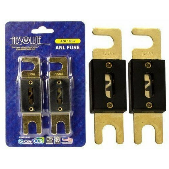 Absolute ANL100-2, 2 Pack ANL Fuses 100 Amp Gold Plated