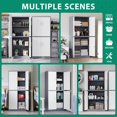 thumbnail image 2 of MIIIKO Metal Storage Cabinet, 2 Adjustable Shelves Lockable Door, Steel Locker for Office, Home, Pantry, Garage Utility Cabinet, 2 of 7