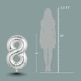 thumbnail image 6 of Silver Number 8 Foil Mylar Balloon 40 Inch – Self Sealing Metallic Balloon for Helium or Air, 8th Birthday, Anniversary Celebration Decor, 6 of 7