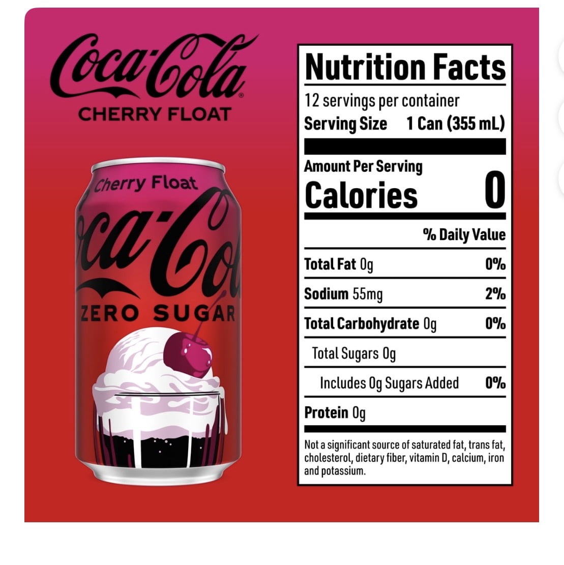 Coca-Cola Zero Sugar Cherry Float Soda Pop Fridge Pack Cans, 12 fl oz, 24 pack