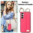 thumbnail image 6 of Allytechgroup Galaxy A54 5G Case with Keychain, Luxury Girly PU Leather Back Cover Bracket Stand Shockproof Bumper Drop Proof Phone Case Cover for Samsung Galaxy A54 5G, Rose, 6 of 8