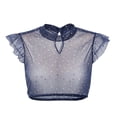 thumbnail image 2 of OOOUM Kids Mesh T-Shirt Crewneck Solid Color Short Sleeve Layering Tees Lightweight Classic Fit Casual Tops Navy 5-6 Years, 2 of 6