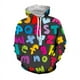 thumbnail image 5 of Sudadera con capucha con estampado 3D divertido del alfabeto para hombre, sudadera con capucha con gráfico de dibujos animados de anime, ropa informal juvenil y vitalidad, 5 of 5