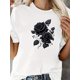 thumbnail image 3 of Rose Fashion Printed, Women's Casual Sports T-shirt, Round Neck, Short Sleeve, Leisure Sports Style Tee For Adult, Men, Women, Teen, Teenager, Adolescent, Youth, 3 of 8