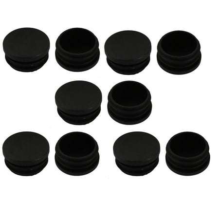 Unique Bargains 10pcs 40mm Diameter Tube Insert Chair Leg Cap Round Black Plastic Tubing Plug