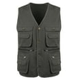 thumbnail image 2 of Odeerbi Casual Outwear Jackets for Men Outdoor Vest Leisure Jacket Lightweight Vest With Zip Many Pockets Black, 2 of 9