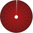 thumbnail image 5 of Guvpev Red Spider Web Christmas Tree Skirt 30" Winter Holiday Tree Mat Holiday Indoor Xmas Party Decorations Home Decor, 5 of 9