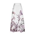 thumbnail image 4 of WXLWZYWL Women Flowy Maxi Skirt Floral Print Fall Casual Boho High Elatic Waist Loose Long Skirt with Pockets, 4 of 5