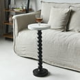 thumbnail image 2 of COZAYH Pedestal Small End Table, Contemporary Side Table with Black Base and White Top, 2 of 6