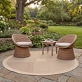 thumbnail image 3 of Safavieh Courtyard Eileen Geometric Indoor/Outdoor Area Rug, Natural/Brown, 5'3" x 5'3" Round, 3 of 8