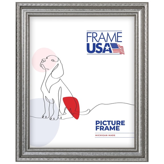 11x14 Picture Frame, Silver American Value 12424–2414–138, 1 Inch Wood with Glass, Wall Display