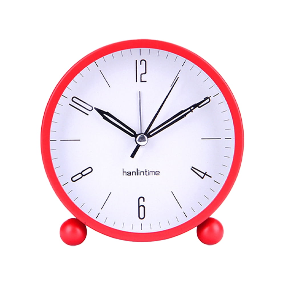 Analog Alarm Clock, Silent Small Clock, Battery Operated, Simply Design