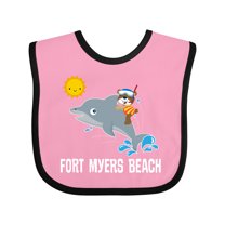 Inktastic Fort Myers Beach Florida Dolphin Boys or Girls Baby Bib