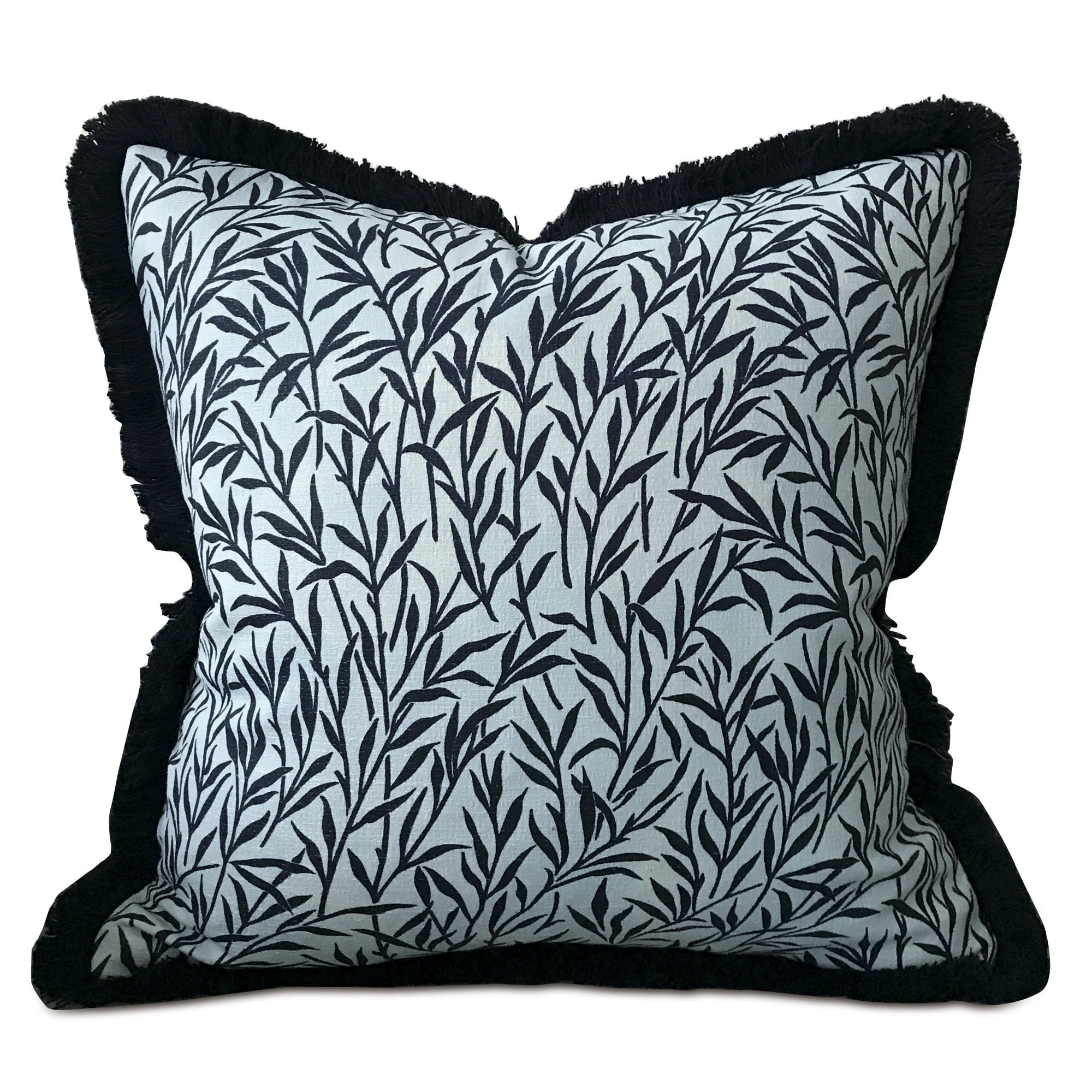 Navy Blue Coastal Botanical Leaves Throw Pillow Cover 18"x18" Walmart