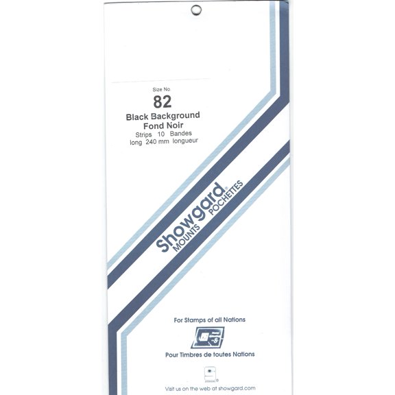 Showgard Stamp Mounts Size 82 Strip Black