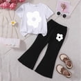 thumbnail image 2 of HCNTES Little Girls Summer Clothes 2 Piece Outfit Ribbed T-Shirt Top + Cargo Pants 3-7T Kids Girls Spring Summer School Clothing Set(D01-I,5-6 Years), 2 of 4