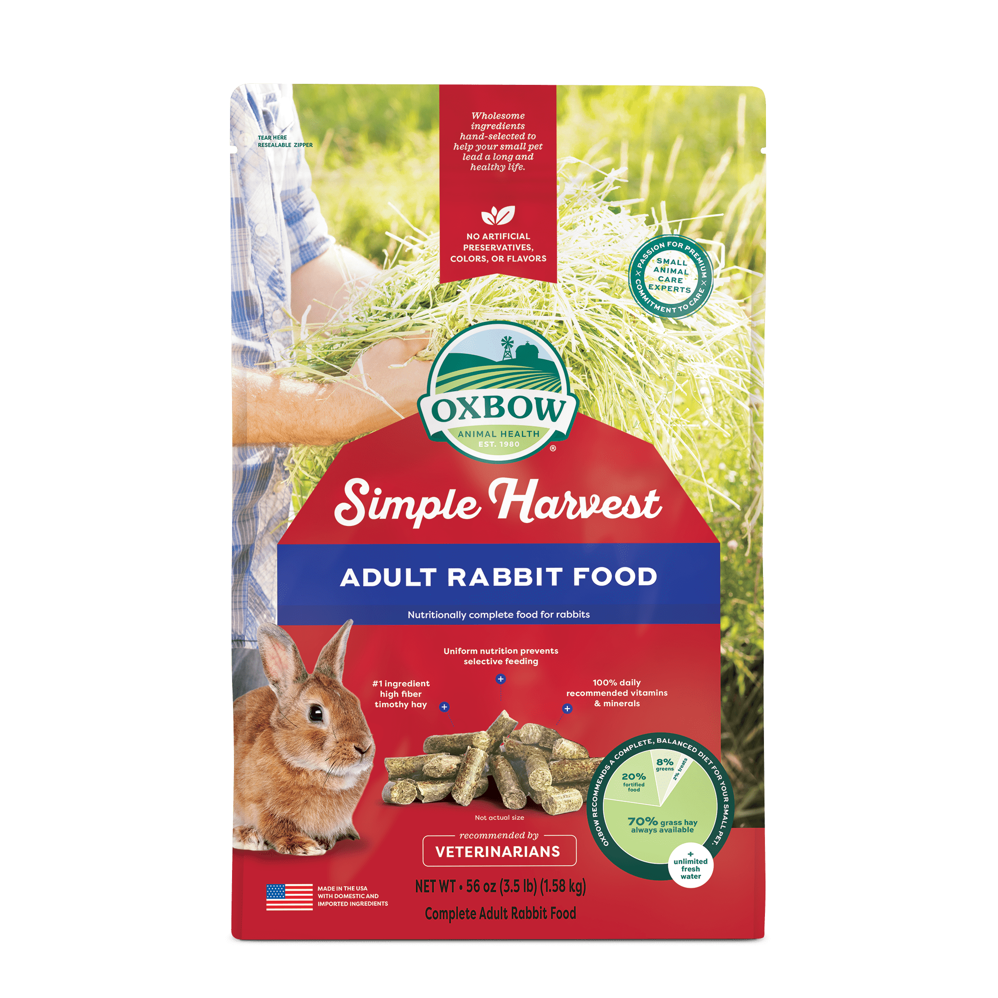 Oxbow Simple Harvest Adult Rabbit Food 3.5lb.